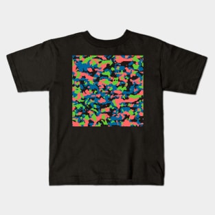 Green Blue Digital Camouflage Kids T-Shirt